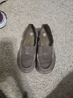 Ariat Brown Paisley-Textured Slip-Ons